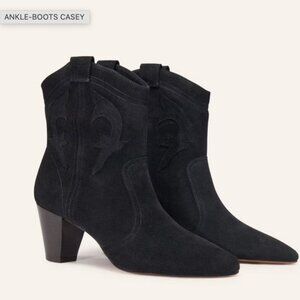 BA&SH Casey Ankle Boots – NEW – Size 37 EU – Black Suede